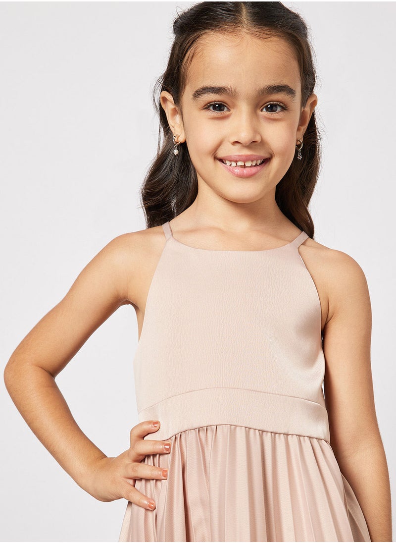 Chi-Chi London - Girls Pleated Satin Dress - Image 1