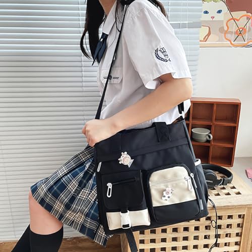 Phaoullzon Crossbody Cute Bag for Teens Kawaii Messenger Purse Nylon Shoulder School Tote Bags - Image 3