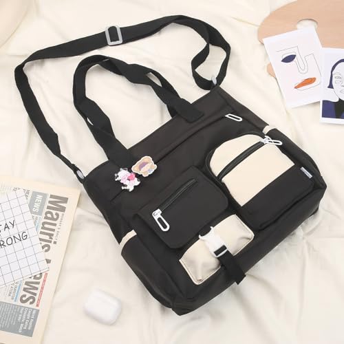 Phaoullzon Crossbody Cute Bag for Teens Kawaii Messenger Purse Nylon Shoulder School Tote Bags - Image 2