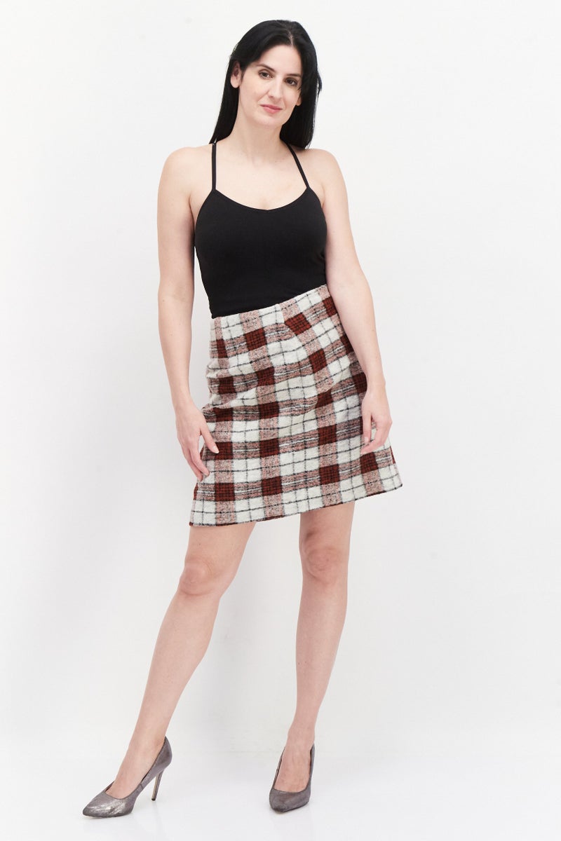 Zero Women Plaid Midi Skirt, Multicolor - Image 2