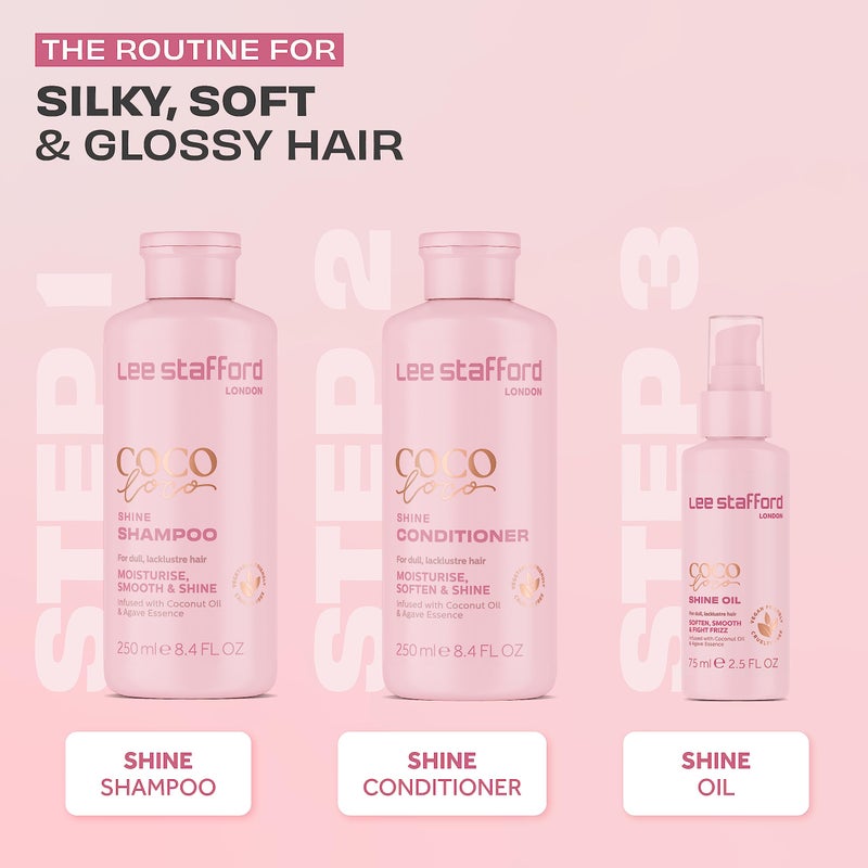 Lee Stafford Shine Hair Oil | Coco Loco Collection - Best Nourishing, Anti Frizz Styling Oil for Dry & Damaged Hair, Adds Moisture and Shine to Dull Strands, After Blowout Serum, 1.7 Fl Oz - Image 4