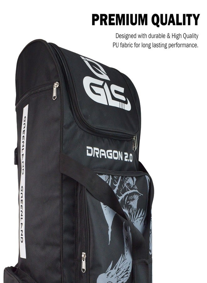 GLS Dragon 2.0 Duffle Cricket Bag with 4 Bat Sleeve and Shoe Compartment (Black, Backpack) - Image 5