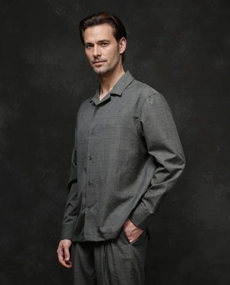 Rare Rabbit Men's Cuban Collared Checked Shirt