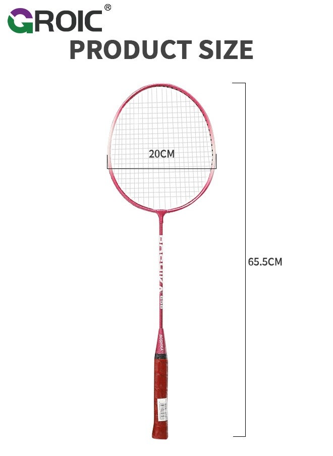 GROIC - Badminton Racket Set, Lightweight Professional Badminton Racket Set for Adult and Children, Including 2 Rackets, 3 Shuttlecocks and Carry Bag - Image 1