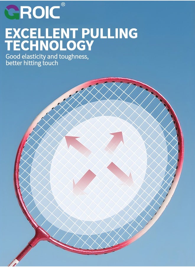 GROIC - Badminton Racket Set, Lightweight Professional Badminton Racket Set for Adult and Children, Including 2 Rackets, 3 Shuttlecocks and Carry Bag - Image 1