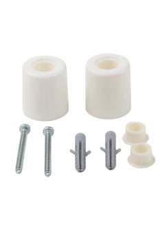 LAWAZIM Door Stopper Set -27mm- Sturdy Simple Screw-on Plastic Door Bumper Kit with Mounting Screws and Anchors on Walls or Floors to Prevents Door Slams- for Bedroom, Kitchen, Office, and Living Room  - Image 1