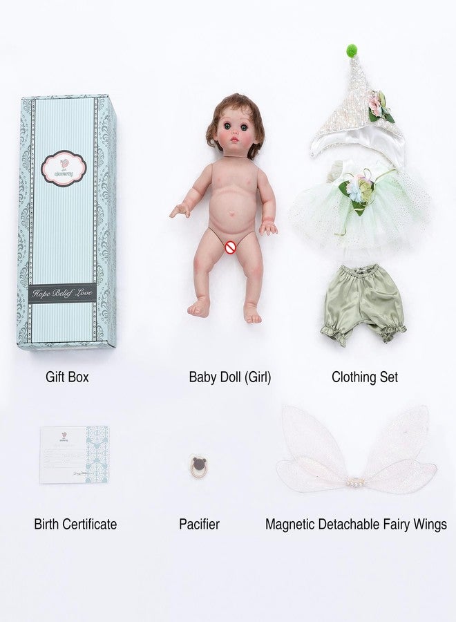 Cloveray Baby Doll, 18 Inch Reborn Baby Dolls – Realistic Lifelike Green Fairy Newborn Girl Doll, Real Life Baby Dolls with Accessories, Gift for 3+ Year Old Girls, Pretend Play & Collection - Image 5