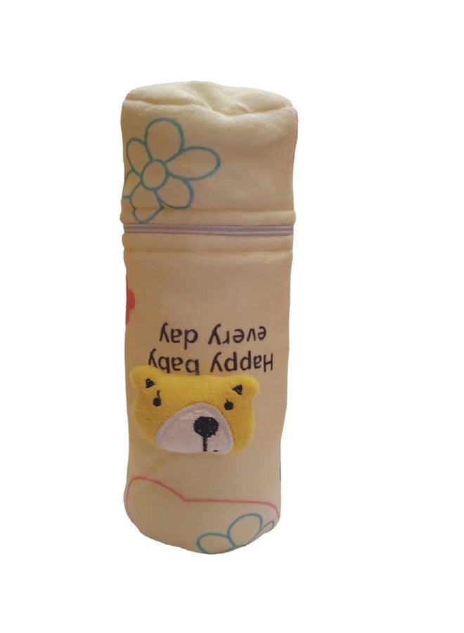 Lappu أغطية زجاجات لابو لزجاجات فيليبس أفينت / غطاء زجاجة ذو عنق عريض / غطاء حقيبة حمل زجاجة أطفال ناعم مخملي قابل للتمدد ذو عنق عريض مع حزام (260 مل بسحاب، وردي وأصفر) - Image 5