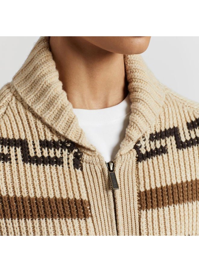 Pendleton , Women's Long Westerley Cardigan, Tan/Brown, Small - Image 2