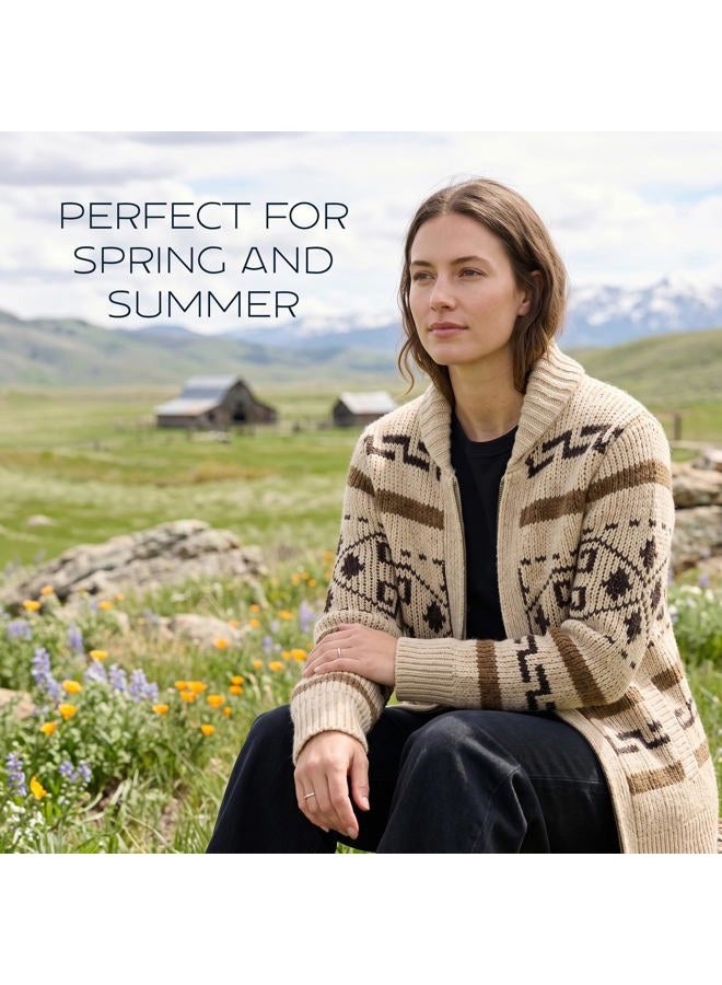 Pendleton , Women's Long Westerley Cardigan, Tan/Brown, Small - Image 5