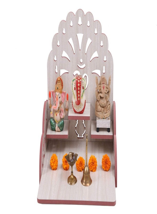 MS ENTERPRISE Wooden Wall Hanging Temple for Home Shop Office (Standard, Brown, White) - Image 3