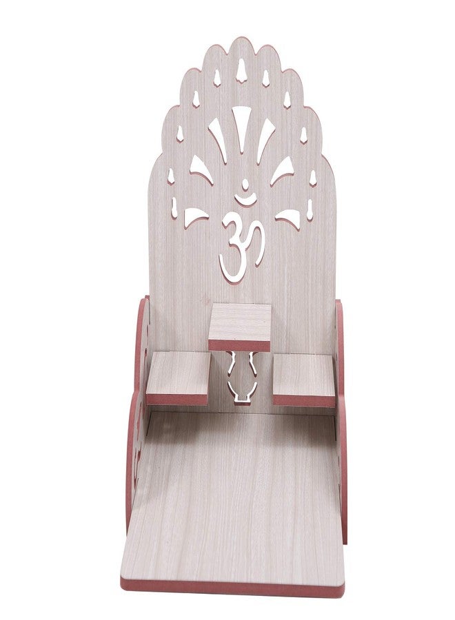 MS ENTERPRISE Wooden Wall Hanging Temple for Home Shop Office (Standard, Brown, White) - Image 2