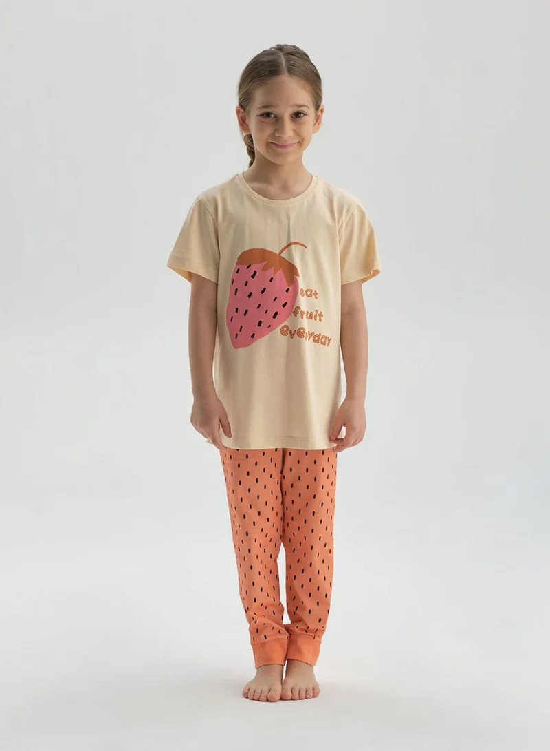 dagi Kids Strawberry Print Pyjama Set