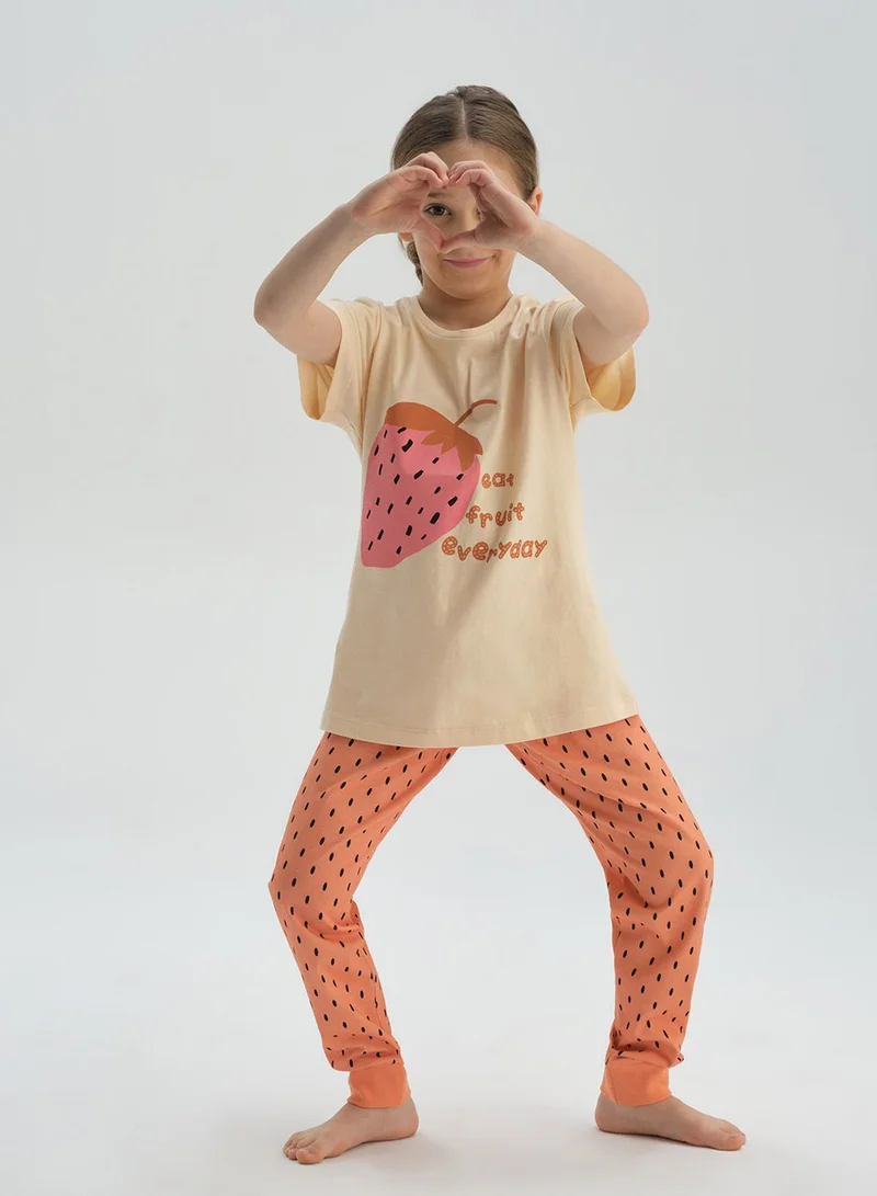dagi Kids Strawberry Print Pyjama Set