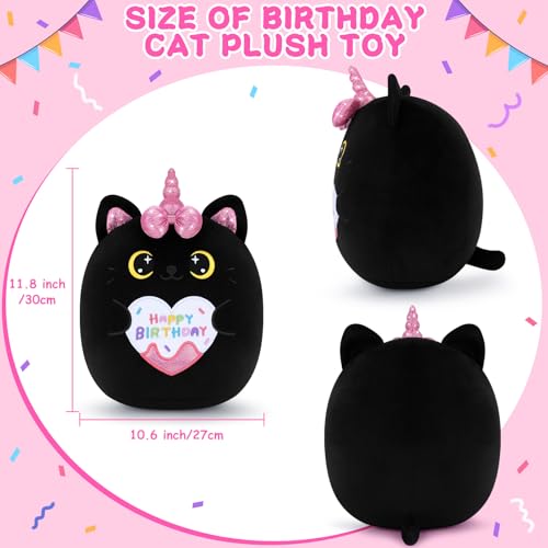 Auspicious beginning Happy Birthday Gift Black Unicorn Cat Plush Toys11 Black Cat Plushies Anime PlushKawaii Plushie Toy Stuffed Animals Cute Plushies Birthday Gifts for Kids - Image 5