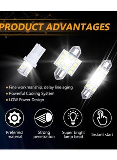 KENSUO 20-Piece Led Car Light Bulb Kit, T10 31Mm 42Mm, Led Colored Light Bulb, Suitable For Replacing Car Interior Lights, Indoor Map Ceiling Lights, And Trunk Led Lights (White)  - Image 5