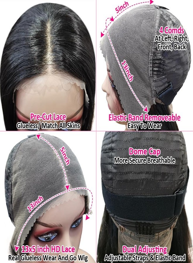 Flady Put on and Go Glueless Bob Wig Human Hair Pre Plucked Pre Cut Lace 12 inch Bob Wigs 13X4 HD Straight Lace Front Wigs Human Hair 150% Density Frontal Bob Wigs For Black Women - Image 5