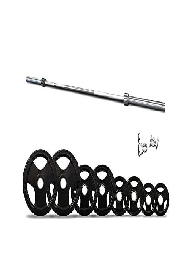 ULTIMAX Barbell and Weight Set with Weight Plates and Spring Collars-(42 Kg-4 ft)  - Image 1