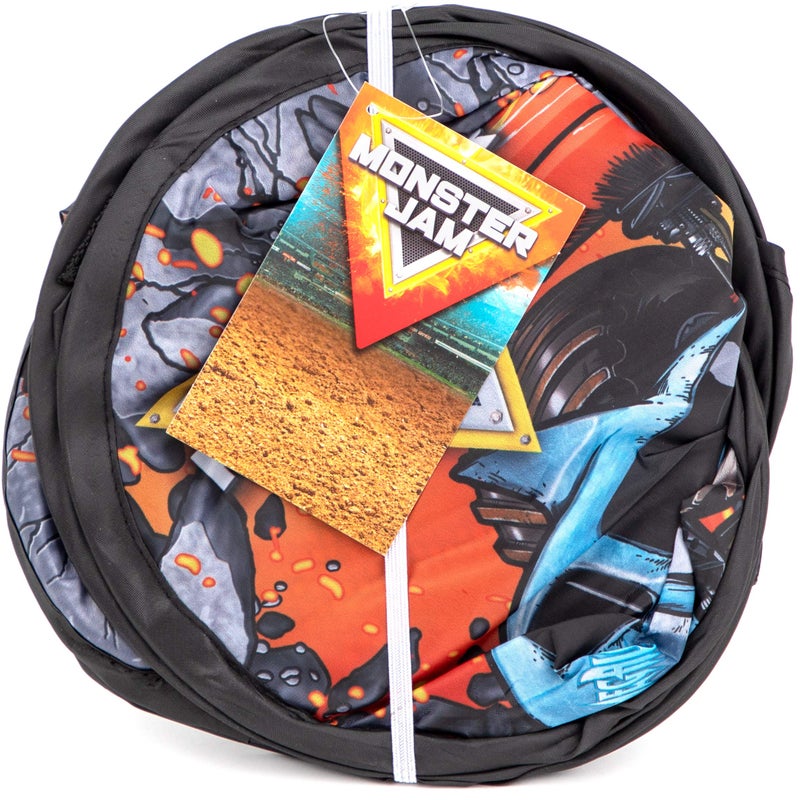Jay Franco Monster Jam Break Out Pop Up Hamper - Mesh Laundry Basket/Bag with Durable Handles - Features Grave Digger & Megalodon - Image 5