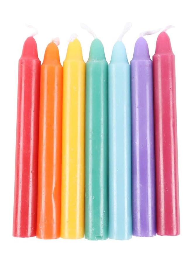 The Bros 7-Piece Chakra Meditation Candle Set, Rainbow Colours, Spiritual Energy Healing, Crown to Root - Image 1