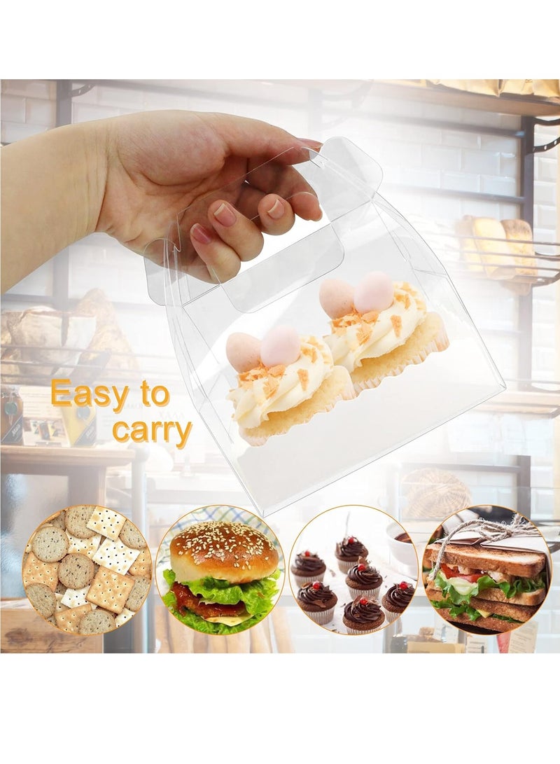 Single Cupcake Boxes, 20PCS Cupcake Boxes Individual, Clear Mini Cake Boxes for 2 or 3 Inch Cakes, Boxes for Cake Slice, Cupcakes, Muffins, Suitable for Home Baking, Party, Wedding, Cake Shop - Image 2