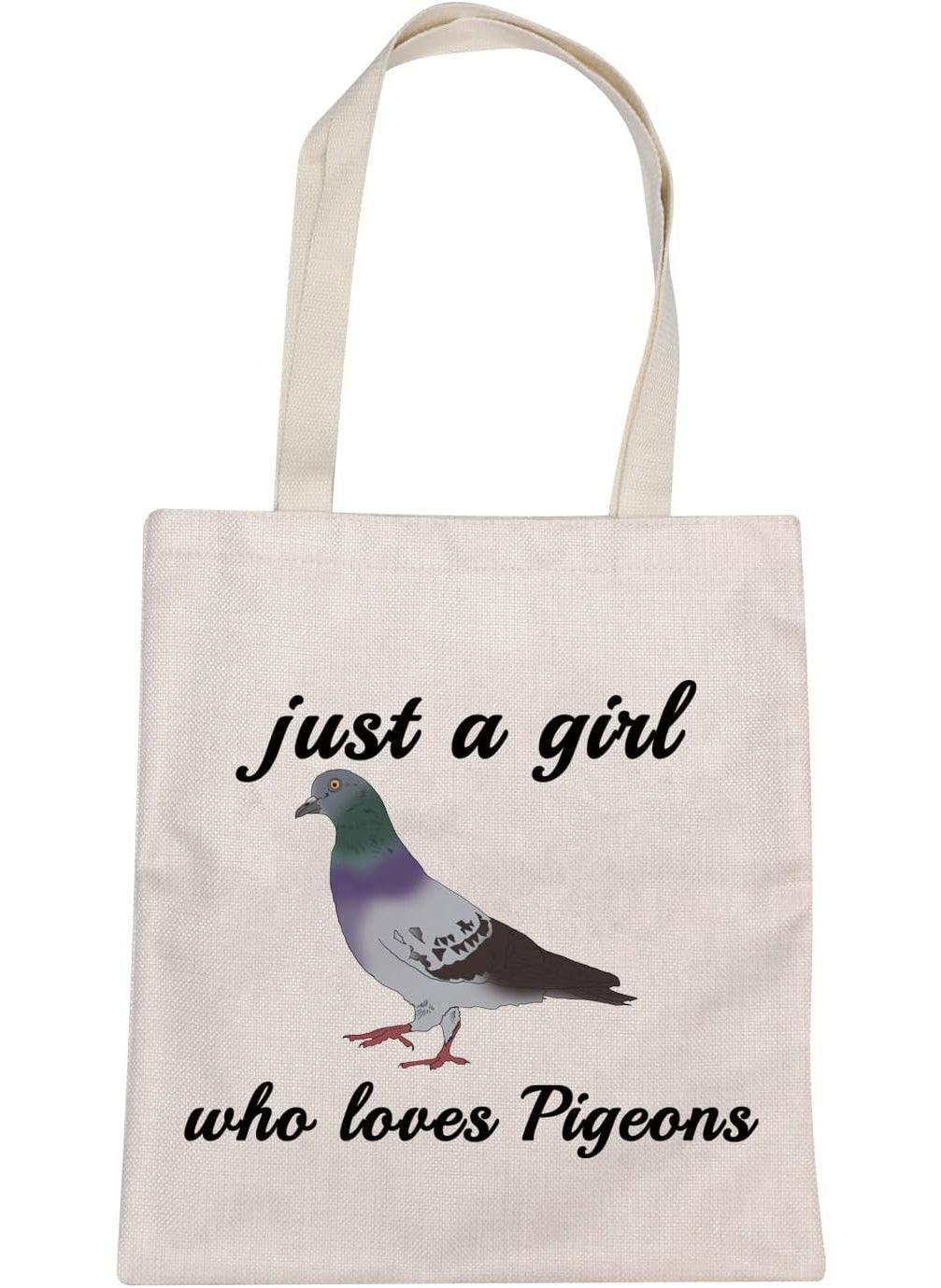 MBMSO MBMSO Pigeon Tote Bag just a Girl who Loves Pigeons Gifts for Women Pigeon Lover Gift Shoulder Shopping Bag Bird Owner Gifts Pigeons tote bag  - Image 1