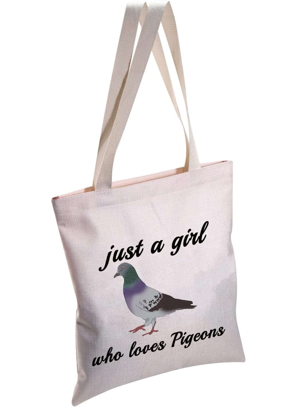 MBMSO MBMSO Pigeon Tote Bag just a Girl who Loves Pigeons Gifts for Women Pigeon Lover Gift Shoulder Shopping Bag Bird Owner Gifts Pigeons tote bag  - Image 2
