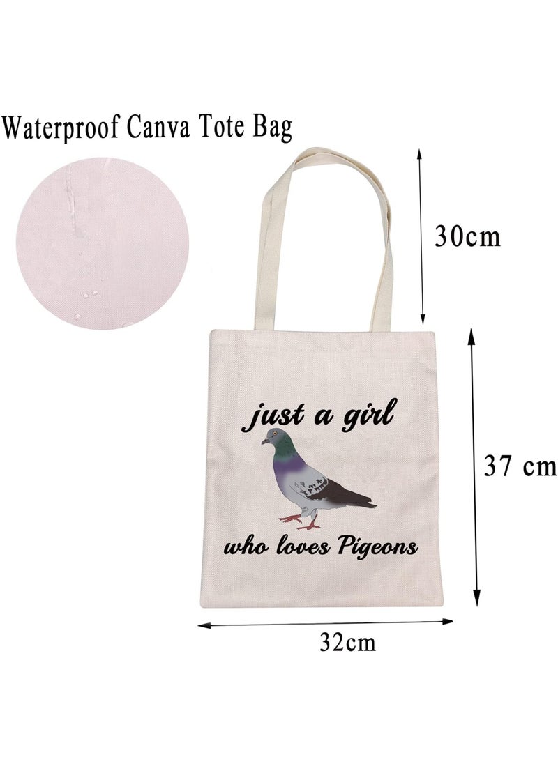 MBMSO MBMSO Pigeon Tote Bag just a Girl who Loves Pigeons Gifts for Women Pigeon Lover Gift Shoulder Shopping Bag Bird Owner Gifts Pigeons tote bag  - Image 4
