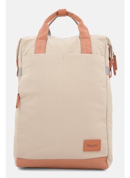 Algspar Men Brand Logo Backpack 37 L x 7 W x 46 H cm, Beige/Brown  - Image 1