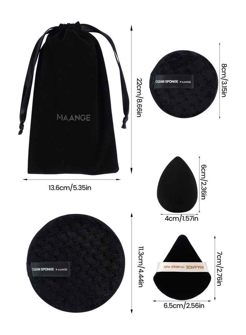 MAANGE 26Pcs Makeup Brush Set, Professional Makeup Tool Set - Includes Blush, Contour, Foundation, Concealer, Eyeshadow Brushes, Makeup Sponges, Beauty Blenders, And Powder Puffs (Black). - Image 5