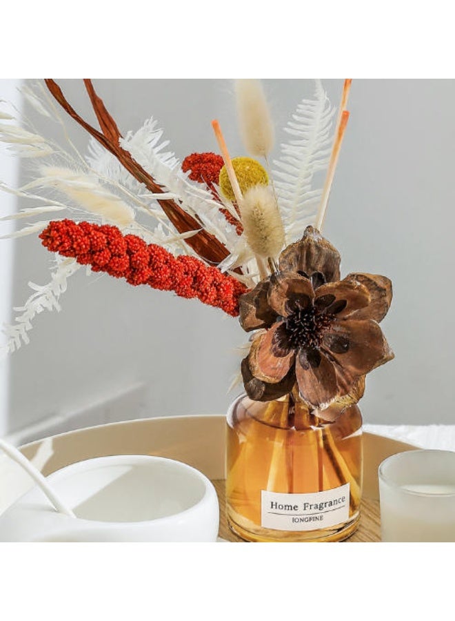 LONGFINE Gardenia Scented Dried Flower Reed Diffuser Set Scent Diffuser With Sticks Home Fragrance Flower Diffuser For Home Office Bathroom Shelf Decor 120ml - Image 2