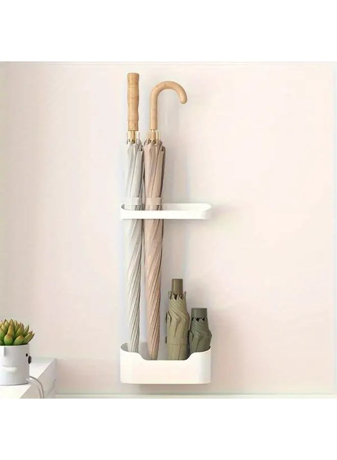 Wall Mounted Umbrella Rack Gray No Drill Storage Shelf Durable Plastic Holder Office Home - Image 3