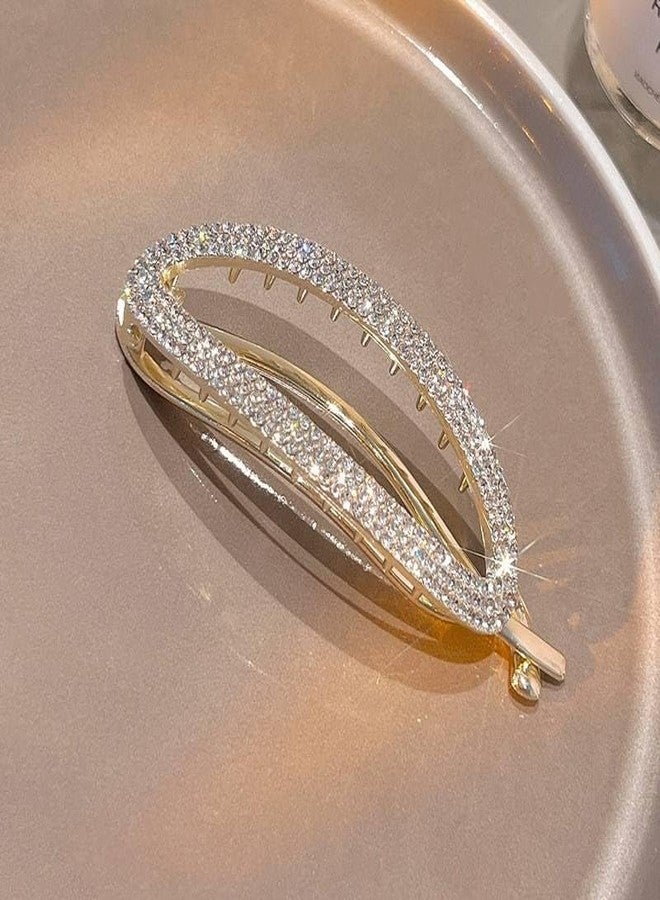 Shivashay 1 Pcs Fashionable metal Rhinestone hair clips With Korean look golden diamond clip women hair accessories For Women & Girls (Pack of 1) - Image 3