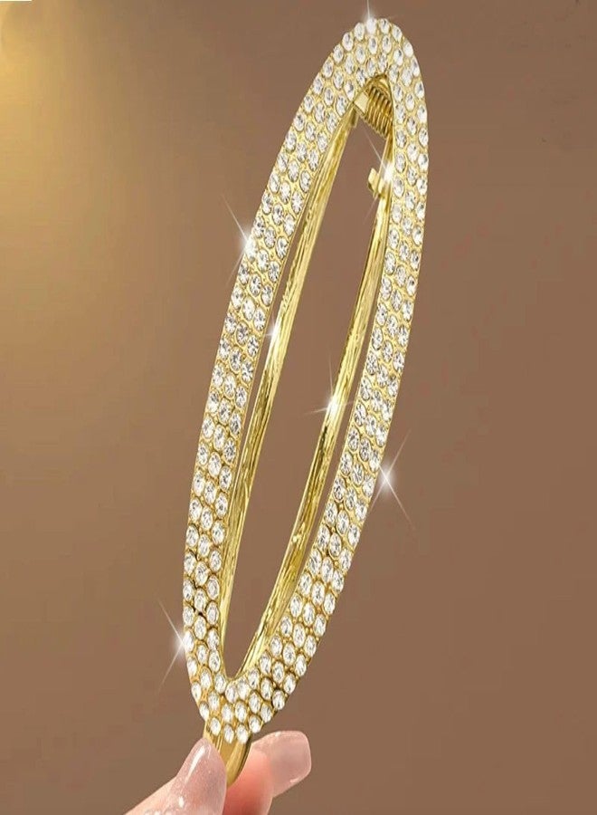 Shivashay 1 Pcs Fashionable metal Rhinestone hair clips With Korean look golden diamond clip women hair accessories For Women & Girls (Pack of 1) - Image 1