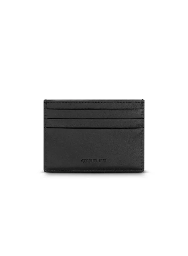 CERRUTI 1881 Cerruti 1881 Tessuto Navy Minimalist Genuine Leather Card Case For Men With 3 Card Slots 105 MM- CEPU06645M-BLU
