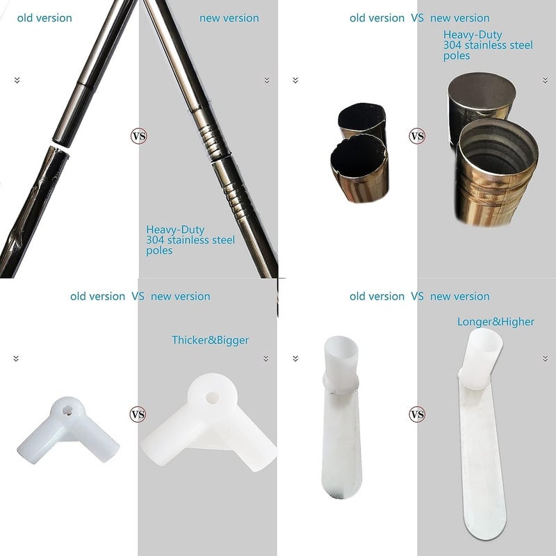 KingKara Stainless Steel Canopy Netting Canopies Frame/Post Twin Full Queen King Size (Twin) - Image 2