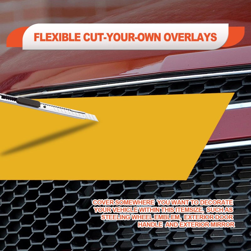 BSAMZO 3PCS Gold Cut Your-Own Emblem Overlay DIY Decals for Chevy Compatible with Bowtie Logo Wrap Stickers - Image 5