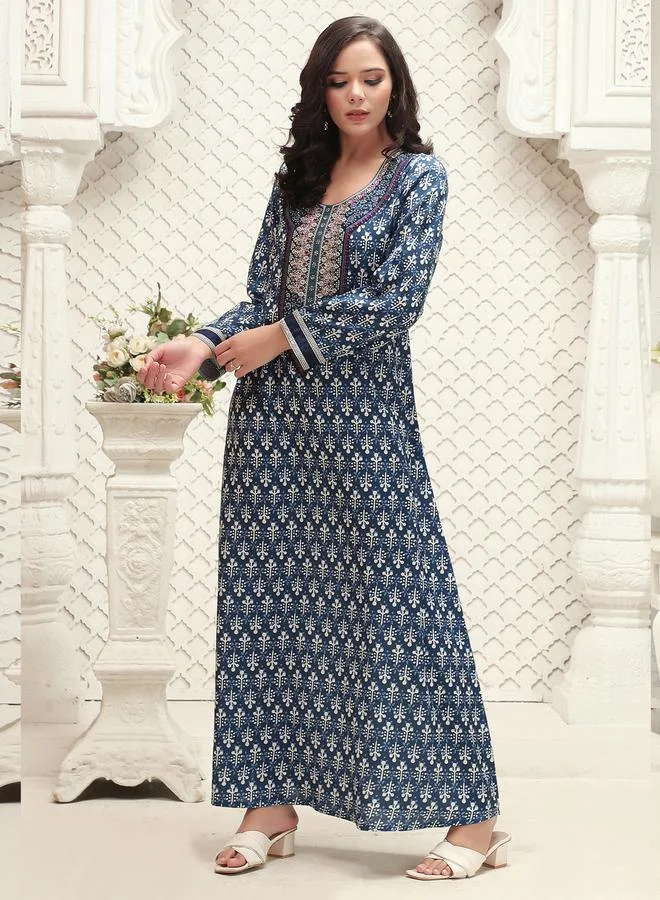 مكسيم كريشن جلابية طويل مطبعة بالكامل