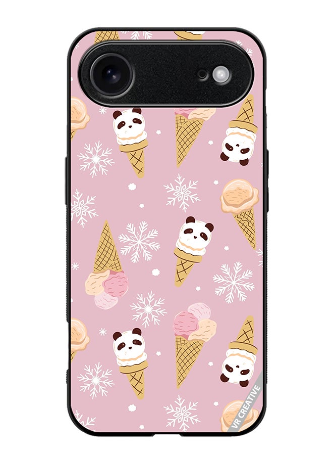 Protective Case Cover For Apple iPhone 17 Air Ice Cream In Waffle Cups And In The Shape Of A Panda Design Multicolour