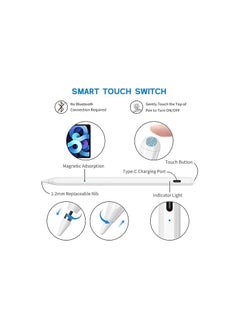 Generic Universal Stylus Pen for Drawing and Writing – Compatible with Android, iOS, Laptops, Tablets, and Smartphones – White – Long Battery Life  - Image 3