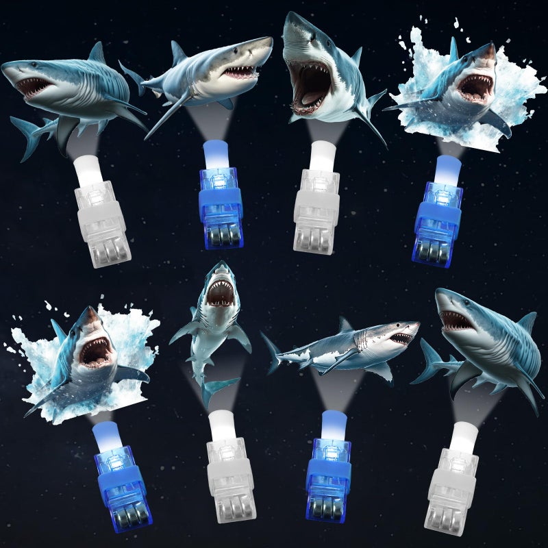Oitnlaughter 36Pcs Shark LED Finger Lights Under the Sea Party Favors Glow in the Dark Light Up Finger Lights Ocean Animal Themed Toys Bulk for Birthday Party Goodie Bag Stuffer Birthday Gifts Classroom Prize - Image 3