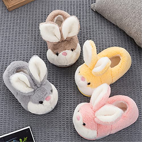 YILANLAN Women's Cute Bunny Animals Slippers Interesting Comfortable Furry Soft Plush Winter Season Home Slippers (5/5.5, Grey, 5) - Image 5