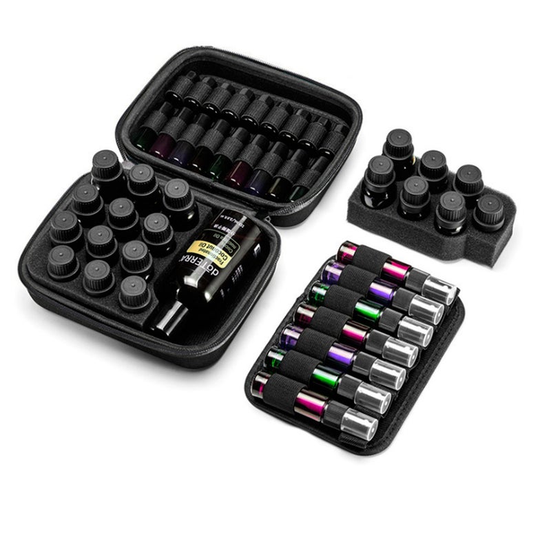 Essential Oils Travel Case Portable Perfume Lipstick Bottle Storage Case Travel Storage Box Large Capacity Bottle Drop Bottle Case(Black) - Image 2
