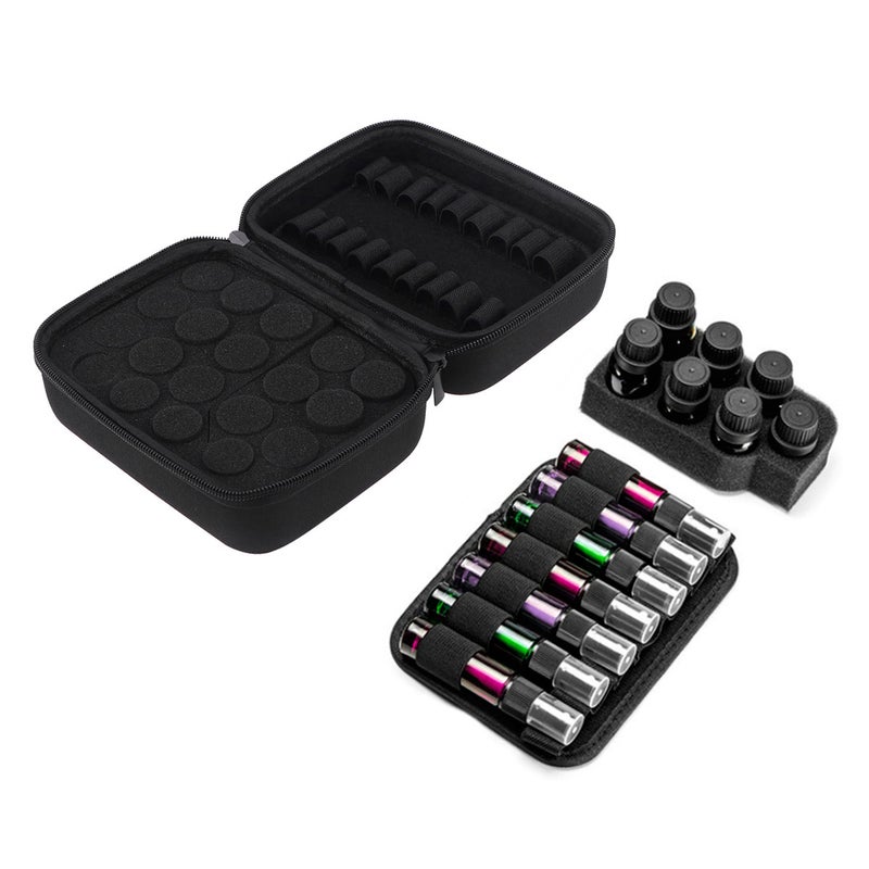 Essential Oils Travel Case Portable Perfume Lipstick Bottle Storage Case Travel Storage Box Large Capacity Bottle Drop Bottle Case(Black) - Image 3