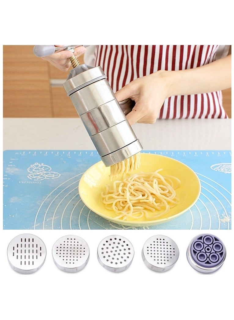 Household Stainless Steel Manual Pasta Machine Hand Pressure Noodle Machine Noodle Maker with 5 Models  - Image 1