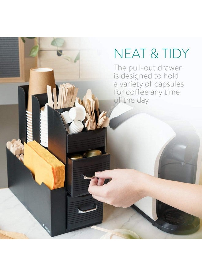 Navaris Large Coffee Station Organizer Cup And Accessories Holder For Countertop Bar Kitchen Counter 12 3/8 High X 5 3/8 Wide X 11 1/4 Deep - Image 3
