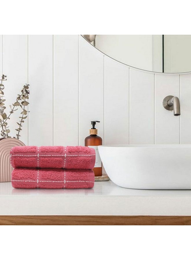 TRIDENT Cotton Hand Towel Set 100% Cotton Luxury Hand Towels - 400 GSM- Super Soft, Easy Care- Everyday, Swim, Pool, Yoga, Travel Pack of 2- Size-40x60 cm, Color- Camellia Rose - Image 3