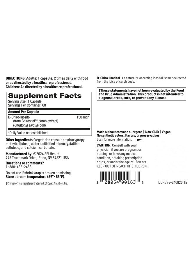 Klaire Labs Klaire Labs D-Chiro-Inositol - 150 Milligrams Hypoallergenic Supplement (60 Capsules) - Image 5