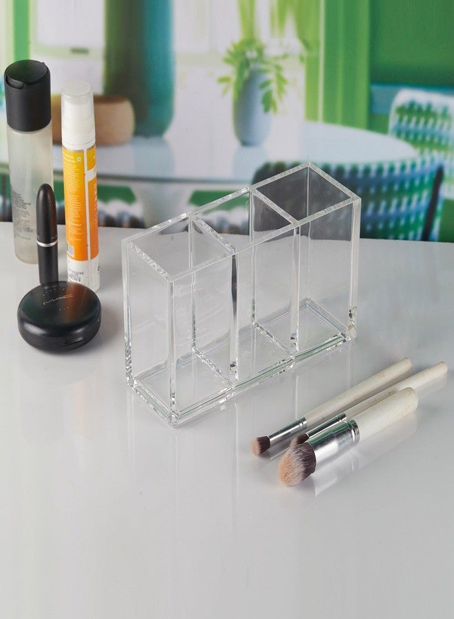 SASASA Acrylic Cutlery Holder Multi Purpose Use Kitchen Cutlery Stand, Office Stationery Item and Dining Table Spoon Stand, Transparent - Image 1