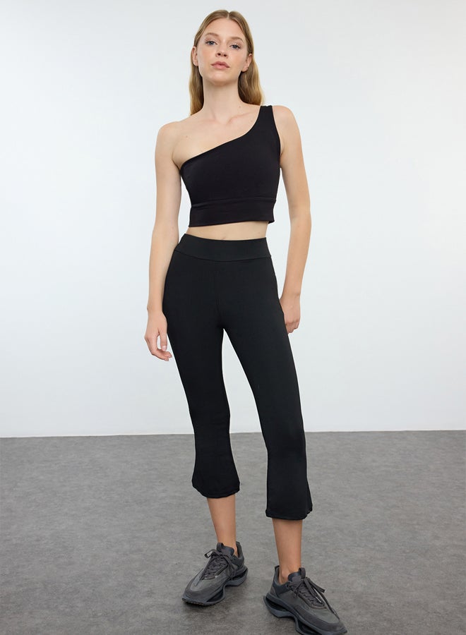trendyol Black Spanish Leg Yoga Capri Length Knitted Sports Leggings THMAW25TY00000  - Image 2